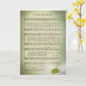 Alte Hymne Notenschrift mit Blume für Beileid Karte (Gelbe Blume)