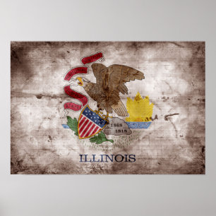 alte Illinoissche Flagge; Poster