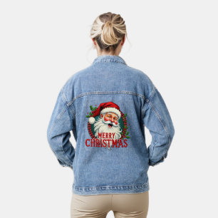 Alte Illustration von Santa - Frohe Weihnachten Jeansjacke