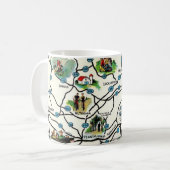 Alte illustrierte Pennsylvania-Karten-Tasse Kaffeetasse (Vorderseite Links)