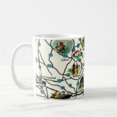 Alte illustrierte Pennsylvania-Karten-Tasse Kaffeetasse (Links)