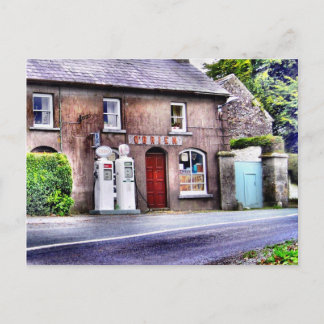 Alte irische Tankstellen-Postkarte Postkarte