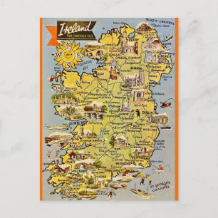 Alte Irlandkarte Postkarte