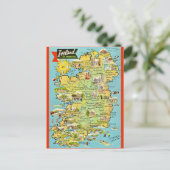 Alte Irlandkarte Postkarte (Stehend Vorderseite)