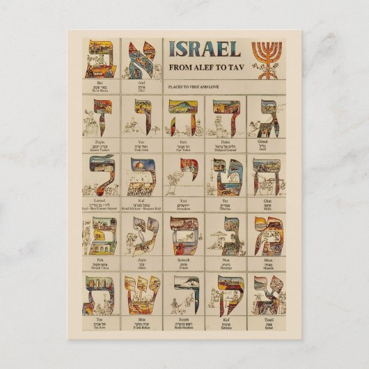 Alte israelische Postkarte (Vorderseite)