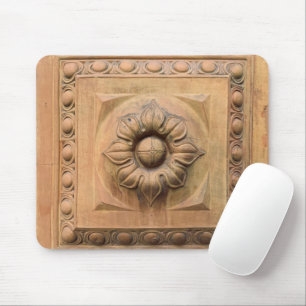 Alte italienische Terracotta-Blumenplatte, Rosette Mousepad