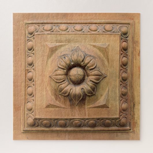 Alte italienische Terracotta-Blumenplatte, Rosette Puzzle (Vertikal)