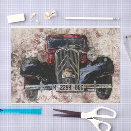 Alte Jahrgangsautos Enttäuschung Seidenpapier (Handwerk)