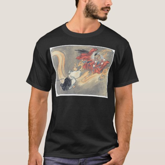 Alte Japaner Tengu Dämon-Malerei T-Shirt (Vorderseite)