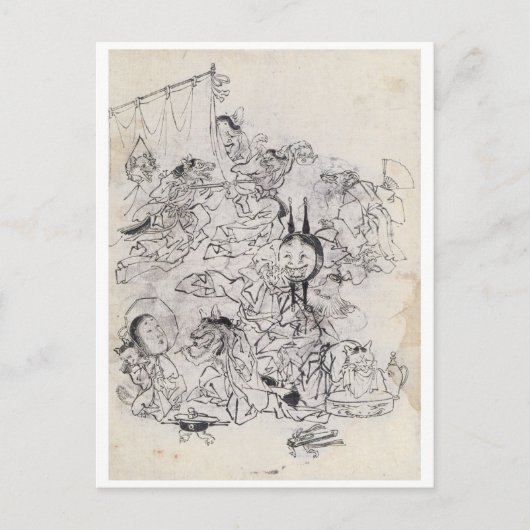 Alte Japanisch Zeichnend Postkarte (Vorderseite)