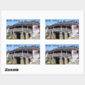 Alte japanische Brücke in Hoi An - Vietnam Rechteckiger Aufkleber (Blatt)