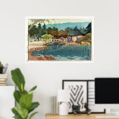 Alte japanische Brücke Ukiyo-e Poster (Heimbüro)