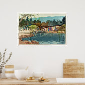 Alte japanische Brücke Ukiyo-e Poster (Küche)