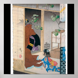 Alte japanische Dämonenmalerei Poster