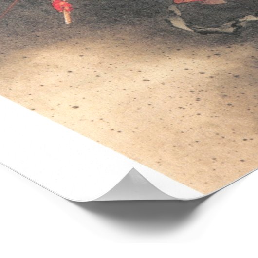 Alte japanische Dämonenmalerei Poster (Ecke)