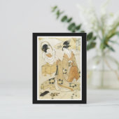 Alte japanische Kunst Postkarte (Stehend Vorderseite)