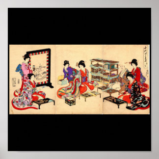 Alte japanische Malerei. Circa 1895 Poster