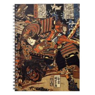 Alte japanische Malerei der Samurais, die c.1800s Notizblock