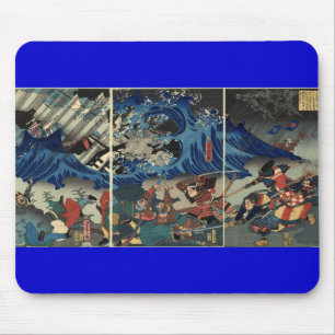 Alte japanische Malerei der Samurais und der Mousepad