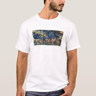Alte japanische Malerei der Samurais und der T-Shirt