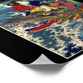 Alte japanische Malerei, japanische Riding.. Poster (Ecke)