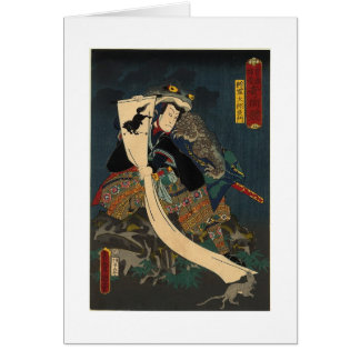 Alte japanische Malerei, Samurai mit Kröte