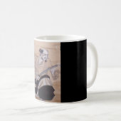 Alte japanische Samurai-Malerei Kaffeetasse (VorderseiteRechts)