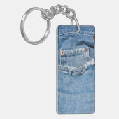 Alte Jeans Rectangle (doppelseitiger) Schlüsselanh Schlüsselanhänger (Vorderseite links)