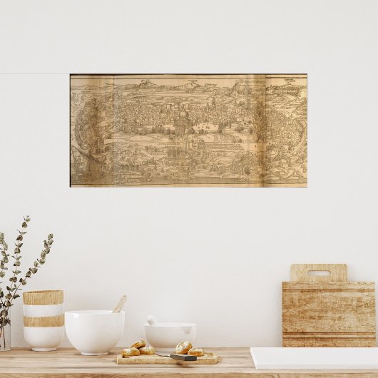 Alte Jerusalem-Karte Poster (Küche)
