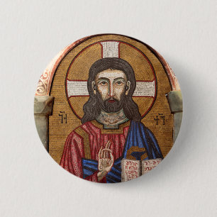 Alte Jesus-Mosaik Button