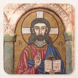 Alte Jesus-Mosaik Rechteckiger Pappuntersetzer