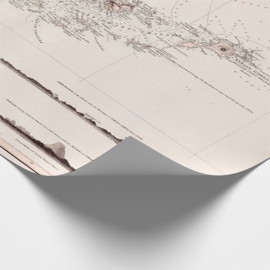 Alte Jungfrau Islands Map (1821)  Geschenkpapier (Ecke)