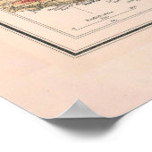 Alte Kaffeezucht & Konsum Weltkarte (1907) Poster (Ecke)