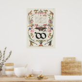 Alte Kalligrafie Poster (Küche)