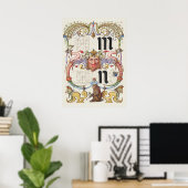 Alte Kalligrafie Poster (Heimbüro)