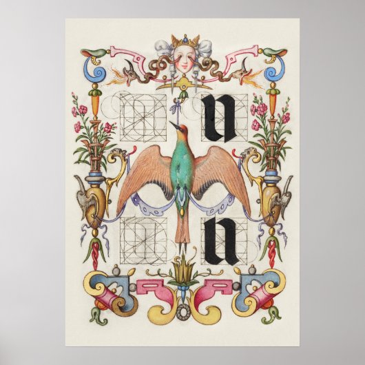 Alte Kalligrafie Poster (Vorne)