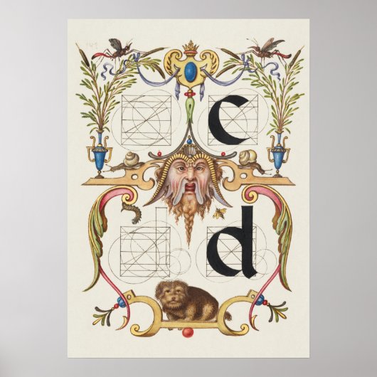 Alte Kalligrafie Poster (Vorne)