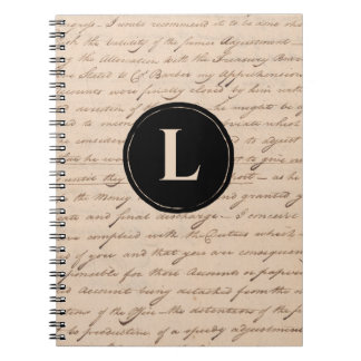 Alte Kalligraphie des Mongram Writers der Antike L Notizblock