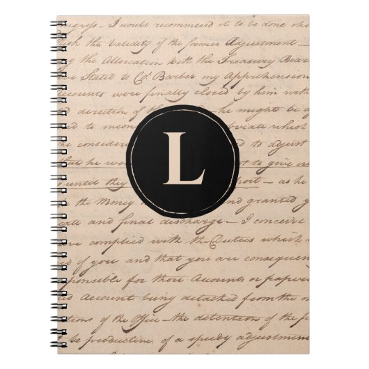 Alte Kalligraphie des Mongram Writers der Antike L Notizblock (Vorderseite)