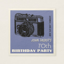Alte Kamera 70. Geburtstagsparty Papier Napkin 2 Serviette