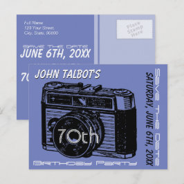 Alte Kamera 70. Geburtstagsparty Save the Date 2 Ankündigungspostkarte