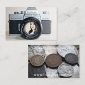 Alte Kamera mit Ihrem Foto für Fotografen Visitenkarte (Vorne/Hinten)