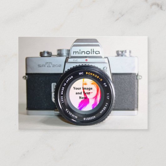 Alte Kamera mit Ihrem Foto Visitenkarte (Vorderseite)