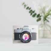 Alte Kamera mit Ihrem Foto Visitenkarte (Stehend Vorderseite)