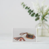 alte Kamera mit Negativ auf Visitenkarte (Stehend Vorderseite)