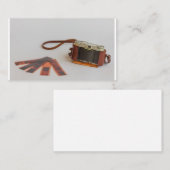 alte Kamera mit Negativ auf Visitenkarte (Vorne/Hinten)