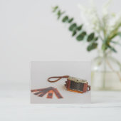 alte Kamera mit negativer Visitenkarte (Stehend Vorderseite)