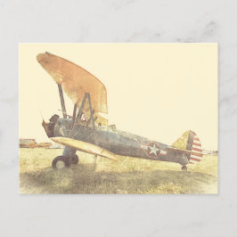 Alte Kampfflugzeug-Doppeldecker-Postkarte Postkarte