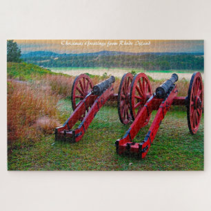 Alte Kanonen aus dem Bürgerkrieg. Weihnachtsgrüße Puzzle