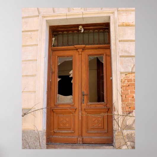 Alte kaputte Tür, verlorener Ort Poster (Vorne)